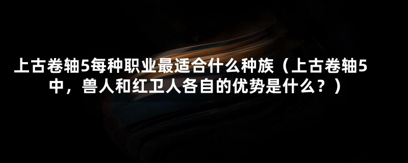 上古卷轴5每种职业最适合什么种族（上古卷轴5中，兽人和红卫人各自的优势是什么？）