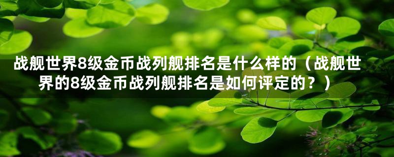 战舰世界8级金币战列舰排名是什么样的（战舰世界的8级金币战列舰排名是如何评定的？）