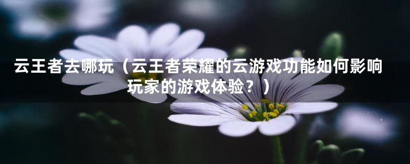 云王者去哪玩（云王者荣耀的云游戏功能如何影响玩家的游戏体验？）