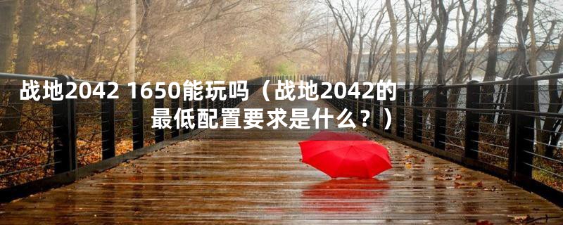 战地2042 1650能玩吗（战地2042的最低配置要求是什么？）