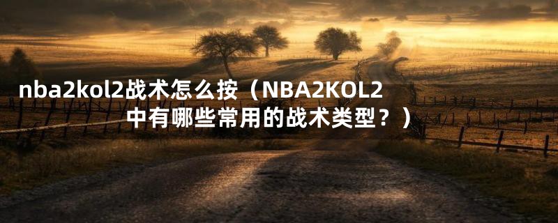 nba2kol2战术怎么按（NBA2KOL2中有哪些常用的战术类型？）