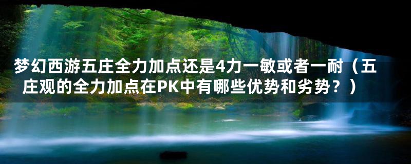 梦幻西游五庄全力加点还是4力一敏或者一耐（五庄观的全力加点在PK中有哪些优势和劣势？）