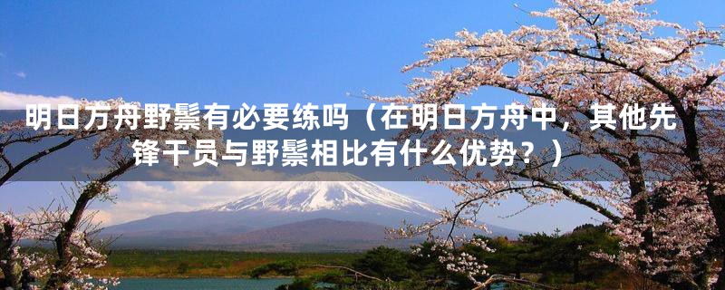 明日方舟野鬃有必要练吗（在明日方舟中，其他先锋干员与野鬃相比有什么优势？）