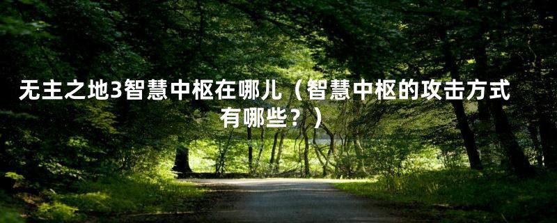 无主之地3智慧中枢在哪儿（智慧中枢的攻击方式有哪些？）