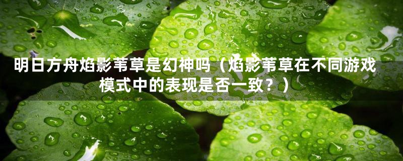 明日方舟焰影苇草是幻神吗（焰影苇草在不同游戏模式中的表现是否一致？）