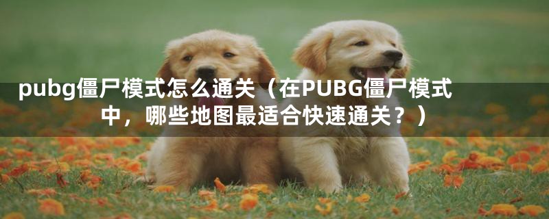 pubg僵尸模式怎么通关（在PUBG僵尸模式中，哪些地图最适合快速通关？）