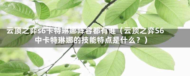 云顶之弈s6卡特琳娜阵容都有谁（云顶之弈S6中卡特琳娜的技能特点是什么？）