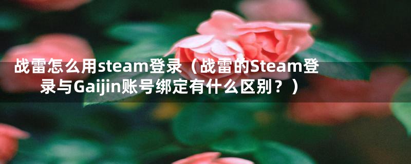 战雷怎么用steam登录（战雷的Steam登录与Gaijin账号绑定有什么区别？）