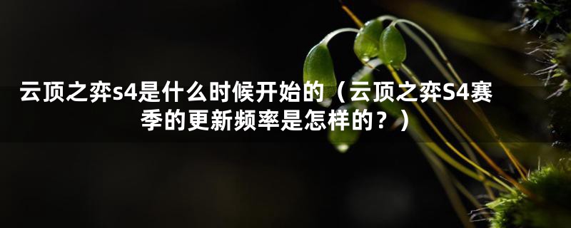 云顶之弈s4是什么时候开始的（云顶之弈S4赛季的更新频率是怎样的？）