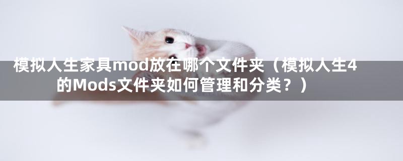 模拟人生家具mod放在哪个文件夹（模拟人生4的Mods文件夹如何管理和分类？）