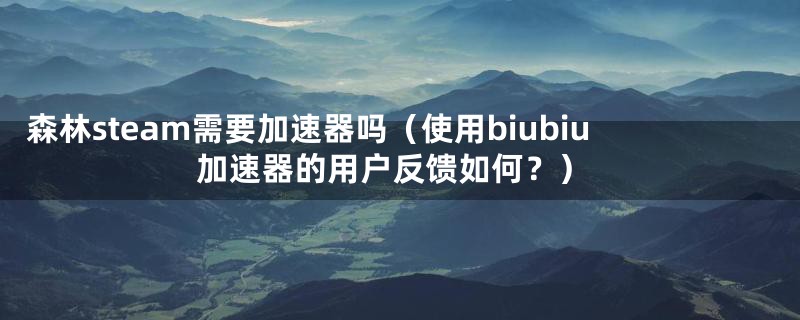 森林steam需要加速器吗（使用biubiu加速器的用户反馈如何？）