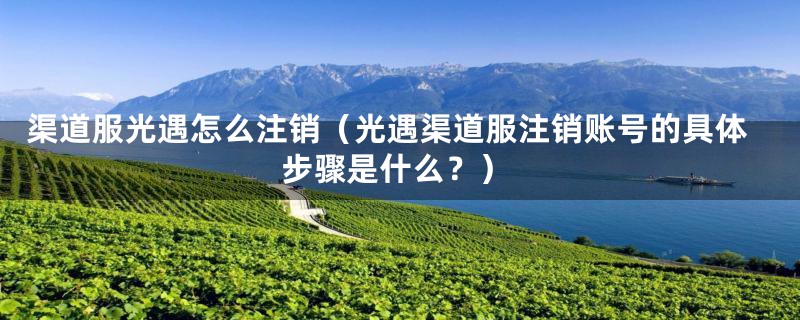 渠道服光遇怎么注销（光遇渠道服注销账号的具体步骤是什么？）