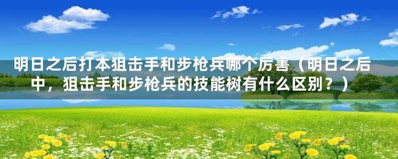 明日之后打本狙击手和步枪兵哪个厉害（明日之后中，狙击手和步枪兵的技能树有什么区别？）