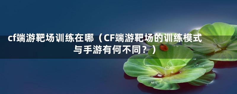 cf端游靶场训练在哪（CF端游靶场的训练模式与手游有何不同？）