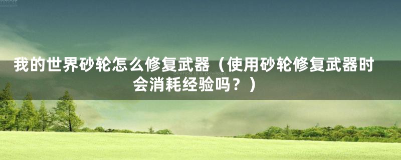 我的世界砂轮怎么修复武器（使用砂轮修复武器时会消耗经验吗？）