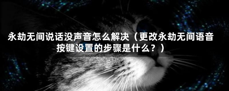 永劫无间说话没声音怎么解决（更改永劫无间语音按键设置的步骤是什么？）