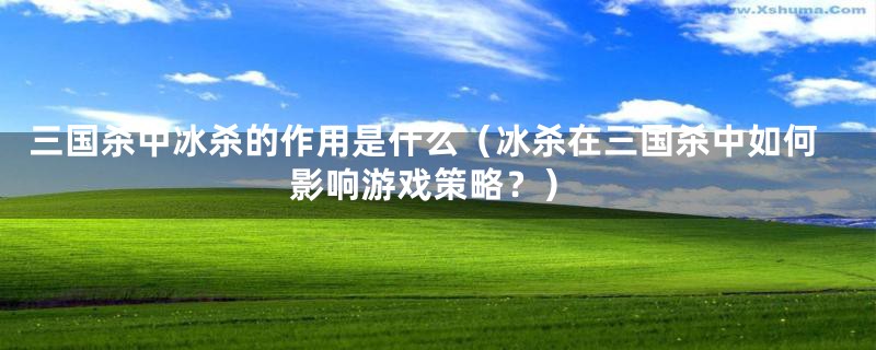 三国杀中冰杀的作用是什么（冰杀在三国杀中如何影响游戏策略？）