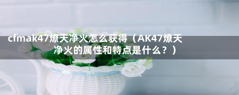 cfmak47燎天净火怎么获得（AK47燎天净火的属性和特点是什么？）