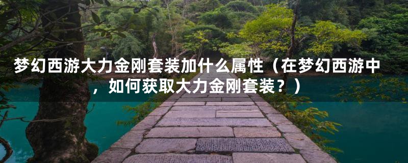 梦幻西游大力金刚套装加什么属性（在梦幻西游中，如何获取大力金刚套装？）