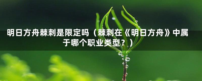 明日方舟棘刺是限定吗（棘刺在《明日方舟》中属于哪个职业类型？）