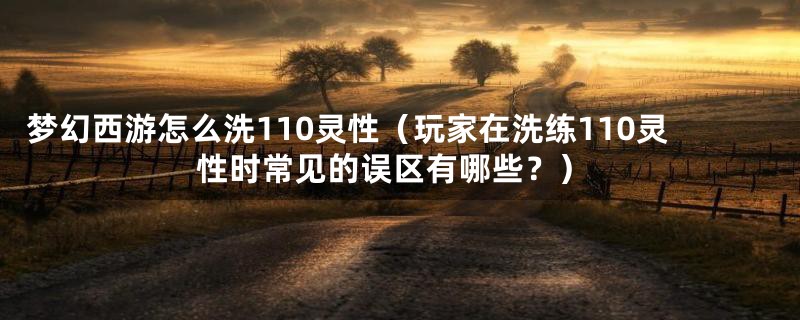 梦幻西游怎么洗110灵性（玩家在洗练110灵性时常见的误区有哪些？）