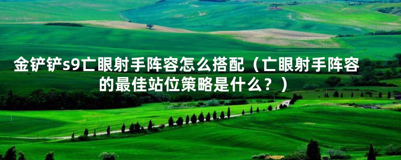 金铲铲s9亡眼射手阵容怎么搭配（亡眼射手阵容的最佳站位策略是什么？）