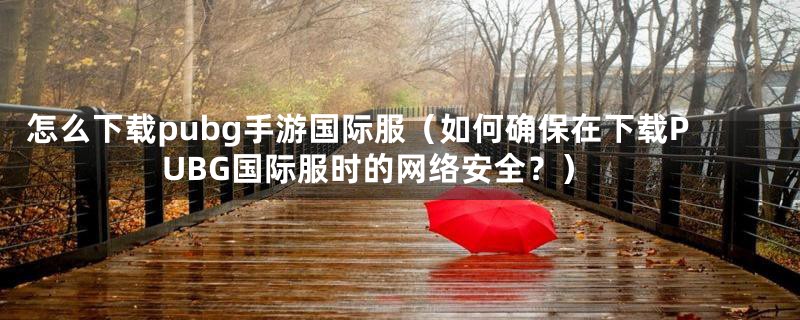 怎么下载pubg手游国际服（如何确保在下载PUBG国际服时的网络安全？）