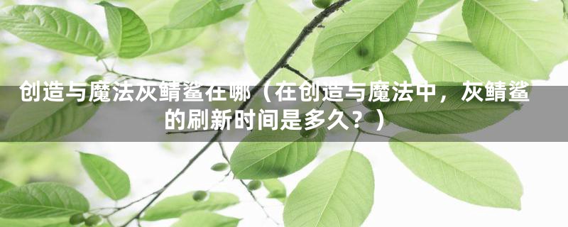 创造与魔法灰鲭鲨在哪（在创造与魔法中，灰鲭鲨的刷新时间是多久？）