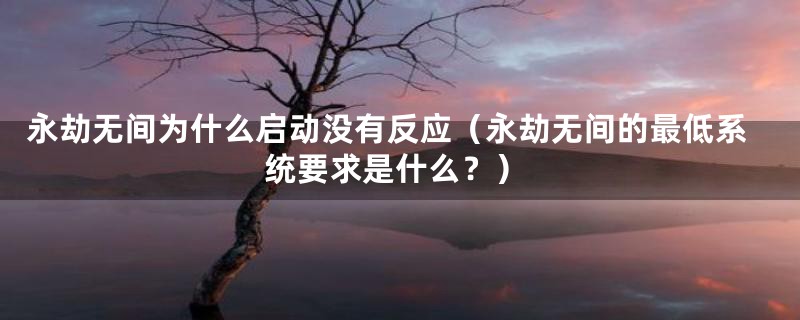 永劫无间为什么启动没有反应（永劫无间的最低系统要求是什么？）