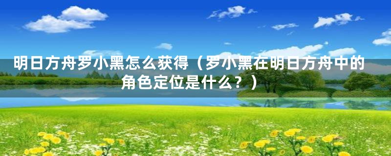 明日方舟罗小黑怎么获得（罗小黑在明日方舟中的角色定位是什么？）