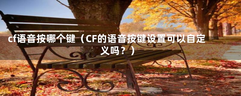 cf语音按哪个键（CF的语音按键设置可以自定义吗？）