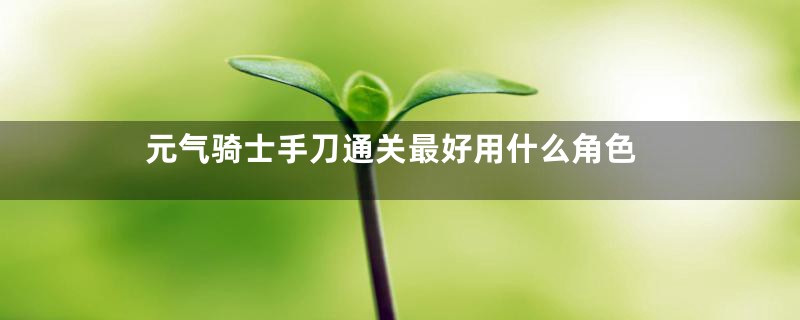 元气骑士手刀通关最好用什么角色