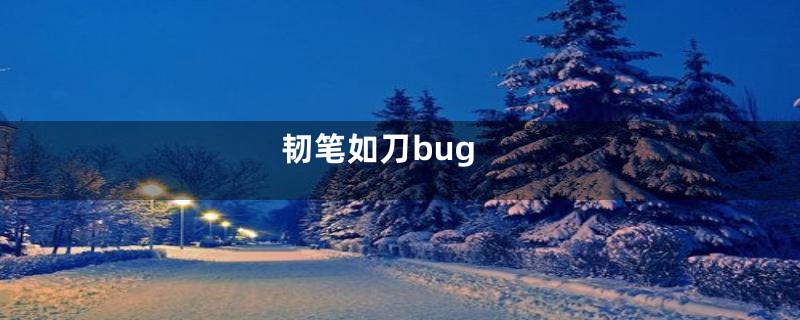 韧笔如刀bug