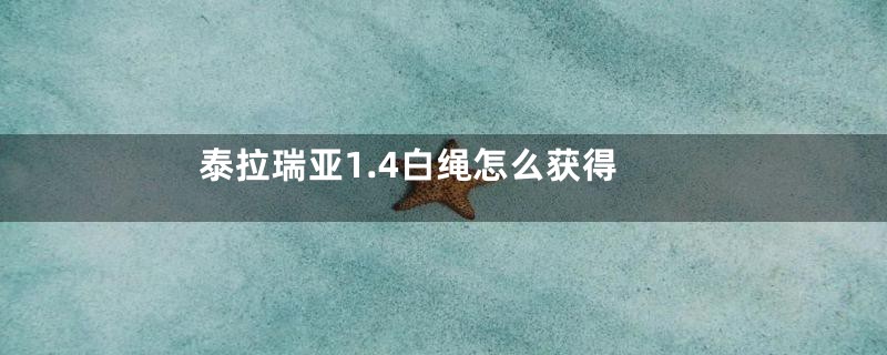 泰拉瑞亚1.4白绳怎么获得