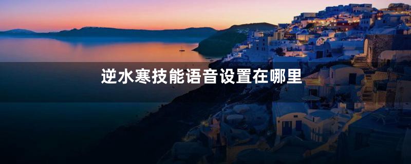 逆水寒技能语音设置在哪里