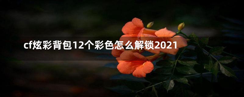 cf炫彩背包12个彩色怎么解锁2021