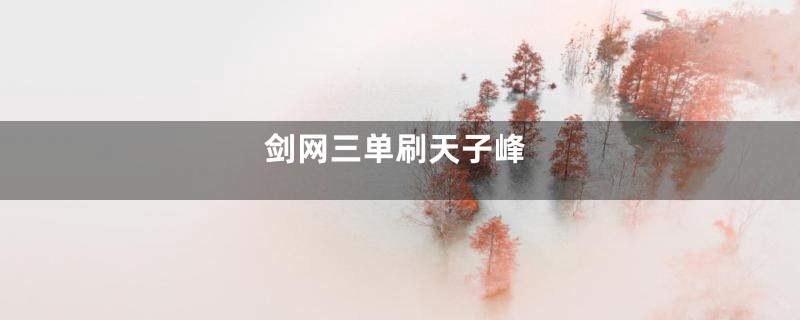 剑网三单刷天子峰