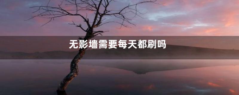 无影墙需要每天都刷吗