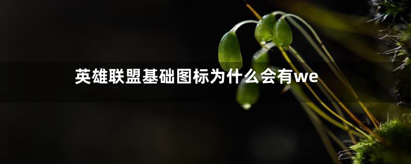 英雄联盟基础图标为什么会有we