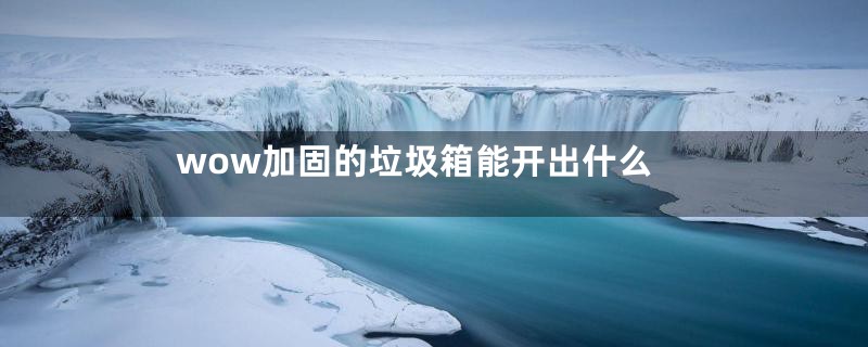 wow加固的垃圾箱能开出什么