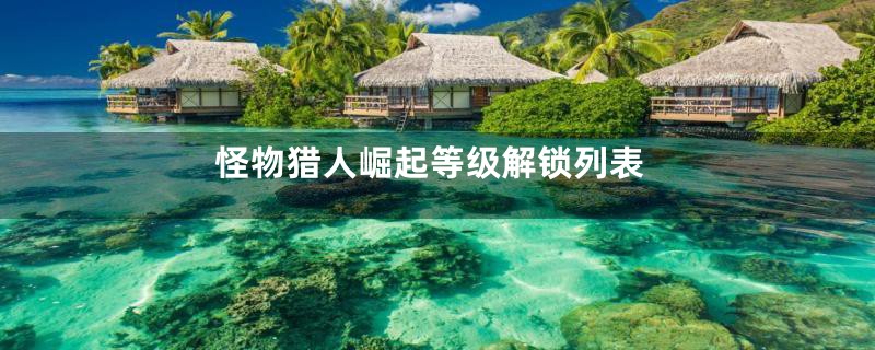 怪物猎人崛起等级解锁列表