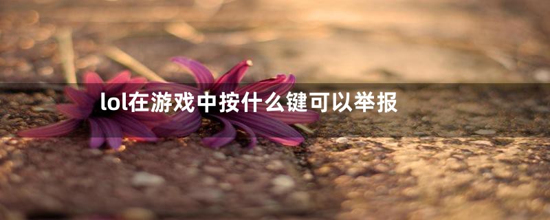 lol在游戏中按什么键可以举报