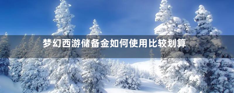 梦幻西游储备金如何使用比较划算