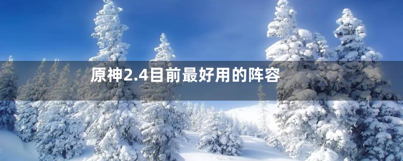 原神2.4目前最好用的阵容