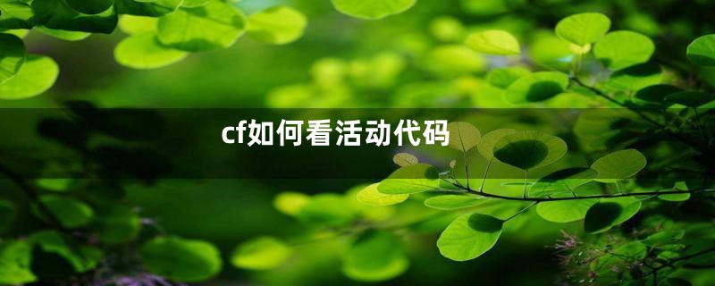 cf如何看活动代码