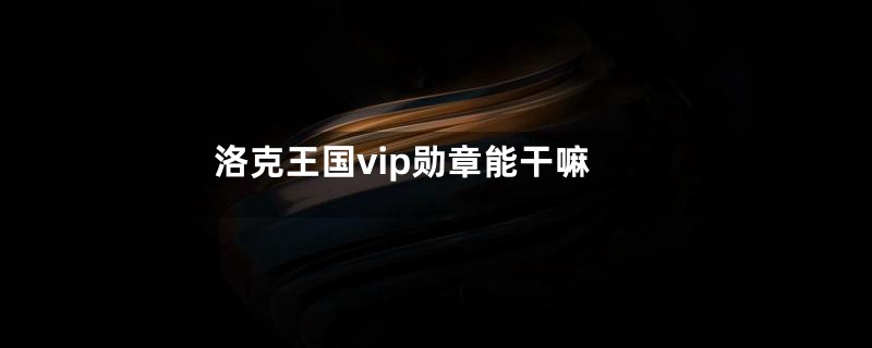 洛克王国vip勋章能干嘛