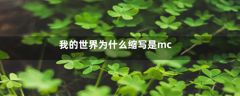 我的世界为什么缩写是mc