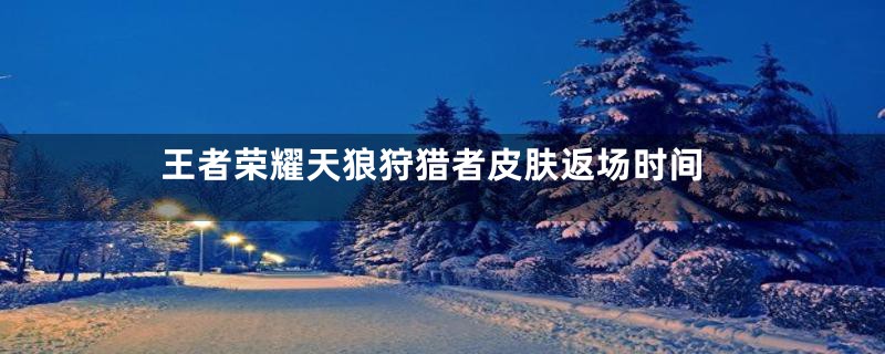王者荣耀天狼狩猎者皮肤返场时间