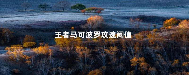 王者马可波罗攻速阈值