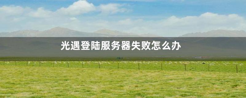 光遇登陆服务器失败怎么办